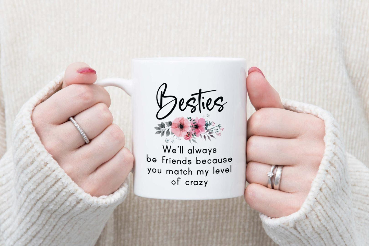 Bestie Mug And Coaster Gift Set Funny Leaving Work Colleague Birthday Xmas Gifts