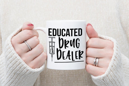 Educated Drug Dealers Mug & Coaster Set Funny Doctor Nurse Birthday Coffee Gift