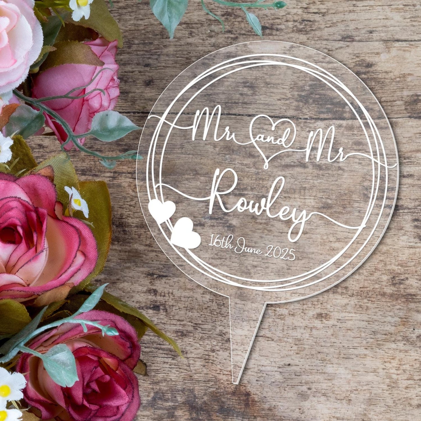 Personalised Wedding Cake Topper Mr & Mr Mrs And Mrs Gay Lgbt Decoration