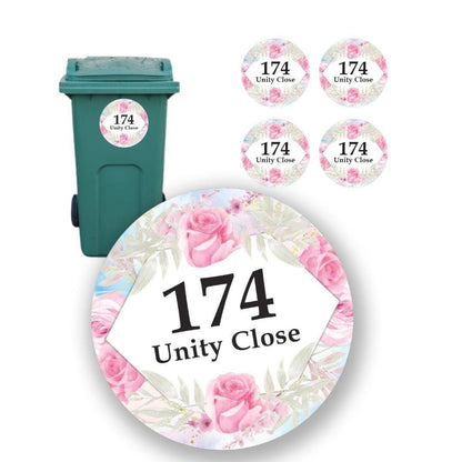 Personalised Wheelie Bin Waterproof Stickers Address Road House Name Numbers