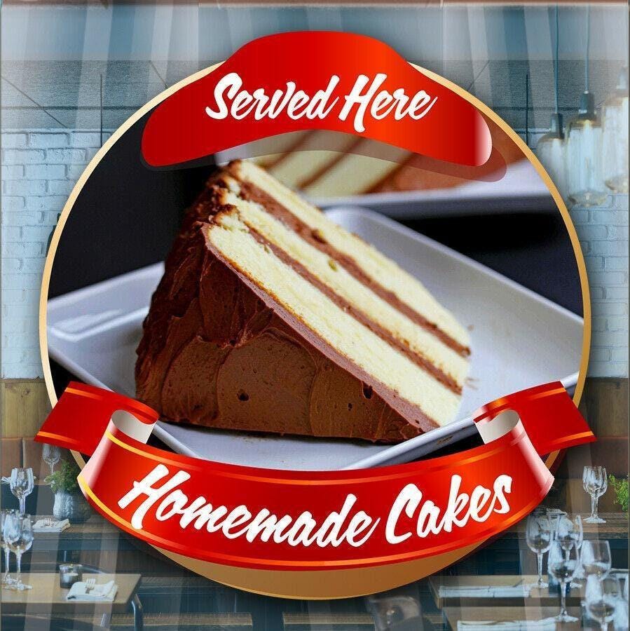 Homemade Cakes Takeaway Window Van Cafe Shop Restaurant Sticker Sign Decal