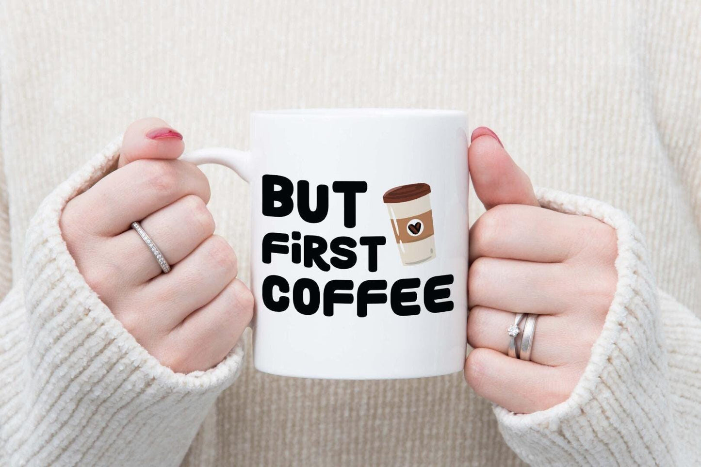 But First Coffee Mug & Coaster Gift Set Novelty Funny Office Mug Tea Coffee Cup Gift