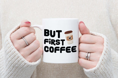 But First Coffee Mug & Coaster Gift Set Novelty Funny Office Mug Tea Coffee Cup Gift