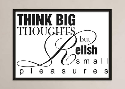 Think Big Thoughts Motivational Inspirational Positive Quote Poster Print Wall