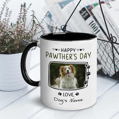 Personalized Dog Dad | Ceramic Coffee Mug | Father's Day Gift | Stylish Printed Design | Tea & Coffee Cup | 11oz | Black Two-Tone Design