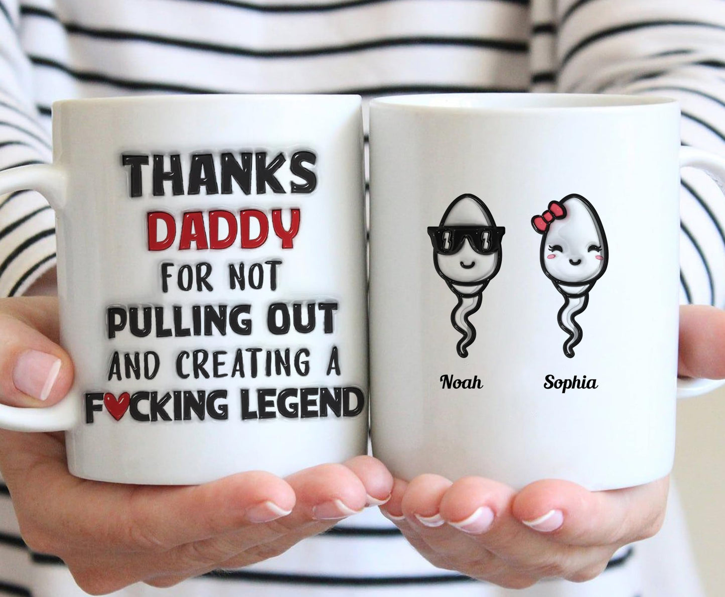 Funny | Ceramic Coffee Mug | Father's Day Gift | Stylish Printed Design | Tea & Coffee Cup | 11oz | Black Two-Tone Design