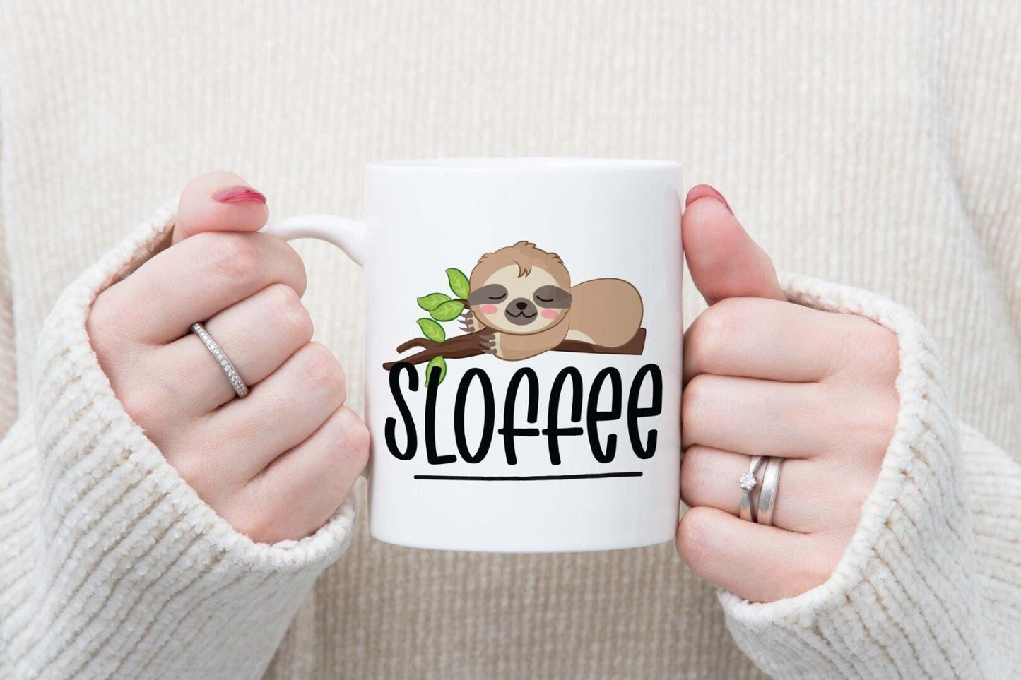 Sloth Coffee Mug and Coaster Set: Funny 'Sloffee' Tea Cup Gift