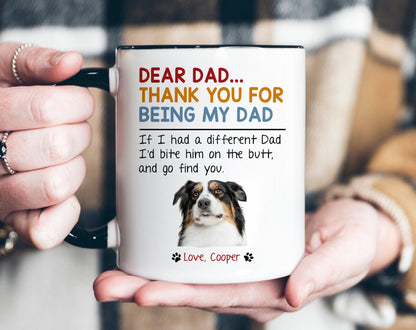 Personalized Thank You For Being My Dad | Ceramic Coffee Mug | Father's Day Gift | Stylish Printed Design | Tea & Coffee Cup | 11oz | Black Two-Tone Design