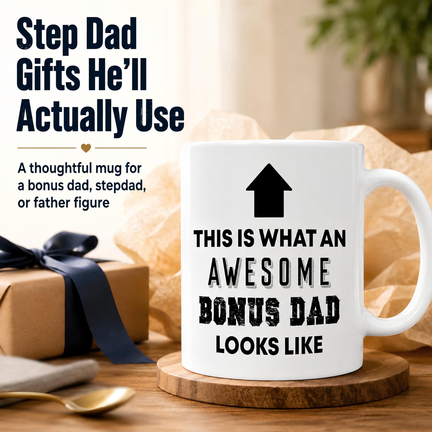 Step Dad | Ceramic Coffee Mug | Father's Day Gift | Stylish Printed Design | Tea & Coffee Cup | 11oz