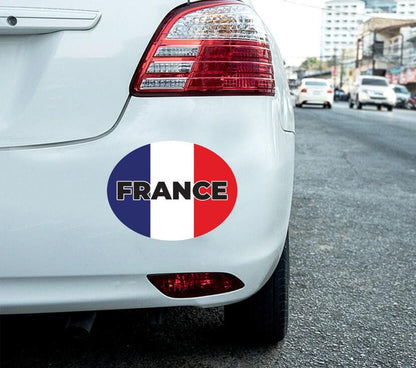 2 X France Flag Oval Car Stickers - Self-Adhesive Vinyl