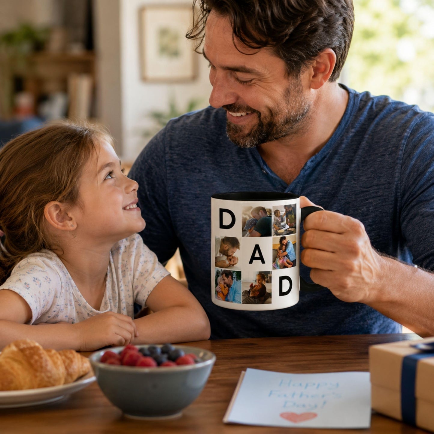 Personalized Fathers Day Mug | Ceramic Coffee Mug | Father's Day Gift | Stylish Printed Design | Tea & Coffee Cup | 11oz | Black Two-Tone Design
