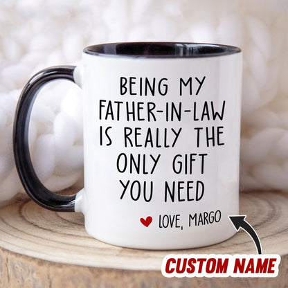 Personalized Being My Father | Ceramic Coffee Mug | Father's Day Gift | Stylish Printed Design | Tea & Coffee Cup | 11oz | Black Two-Tone Design