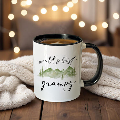 Grampy Coffee Mugs | Ceramic Coffee Mug | Father's Day Gift | Stylish Printed Design | Tea & Coffee Cup | 11oz | Black Two-Tone Design