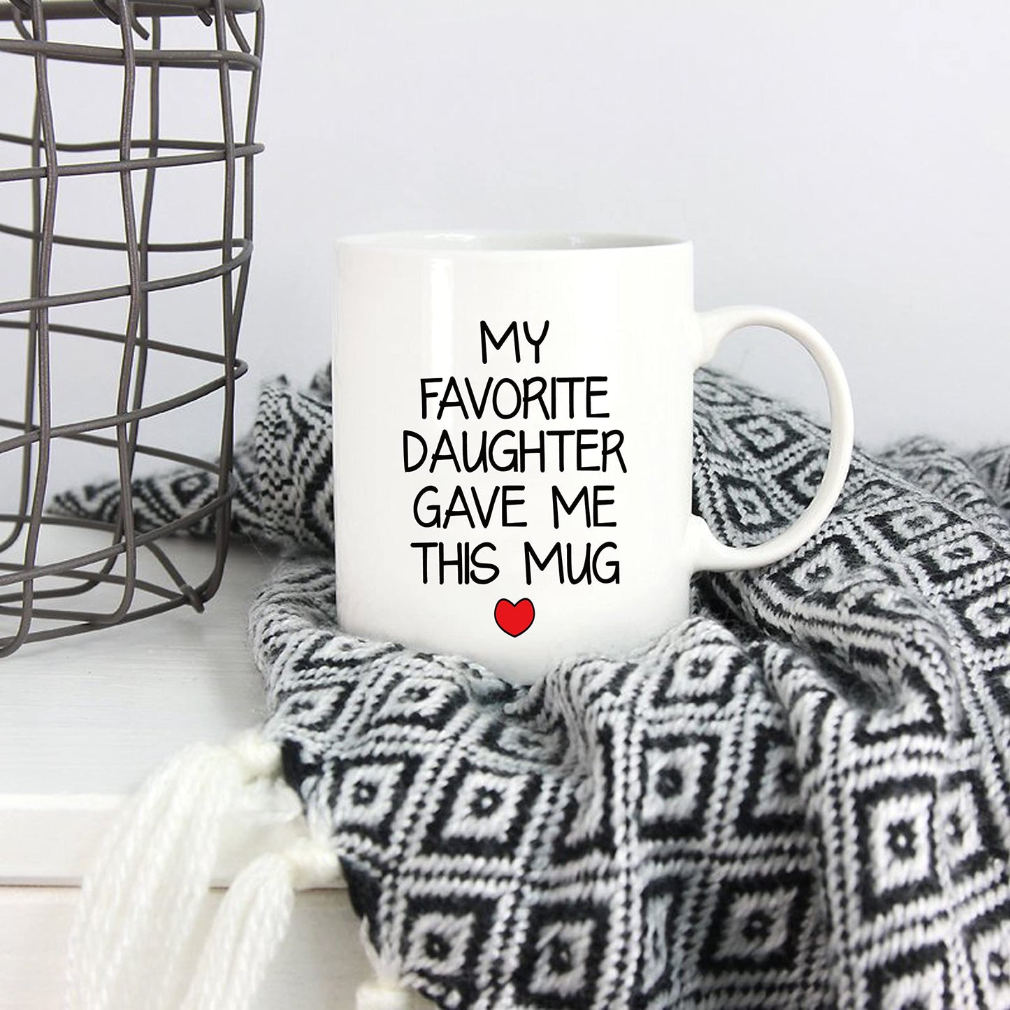 My Favorite Daughter Gave Me This | Ceramic Coffee Mug | Father's Day Gift | Stylish Printed Design | Tea & Coffee Cup | 11oz