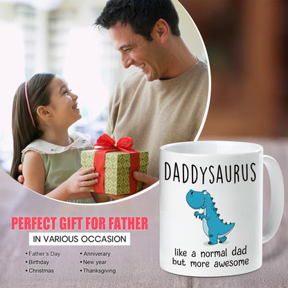 DADDYSAURUS for Dad | Ceramic Coffee Mug | Father's Day Gift | Stylish Printed Design | Tea & Coffee Cup | 11oz
