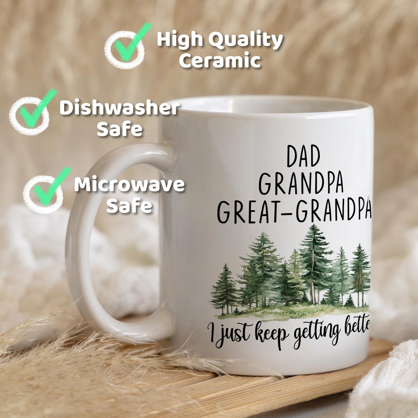 For Great Grandpa | Ceramic Coffee Mug | Father's Day Gift | Stylish Printed Design | Tea & Coffee Cup | 11oz