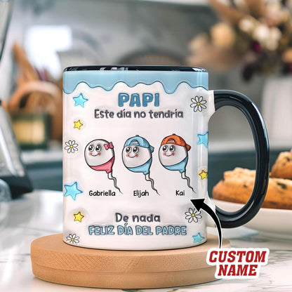 Papi Este DÃ­a No TendrÃ­a De Nada Taza | Ceramic Coffee Mug | Father's Day Gift | Stylish Printed Design | Tea & Coffee Cup | 11oz | Black Two-Tone Design