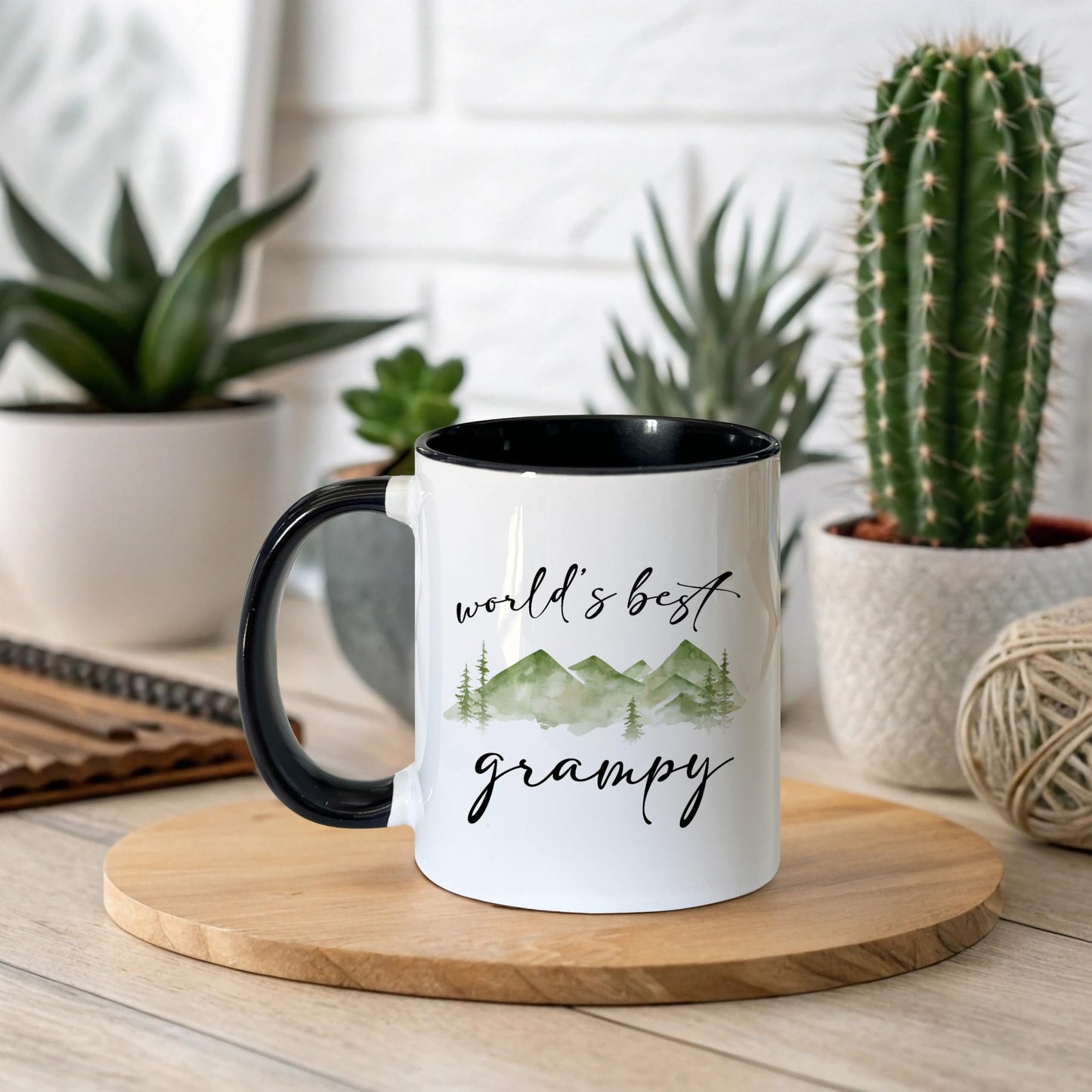 Grampy Coffee Mugs | Ceramic Coffee Mug | Father's Day Gift | Stylish Printed Design | Tea & Coffee Cup | 11oz | Black Two-Tone Design