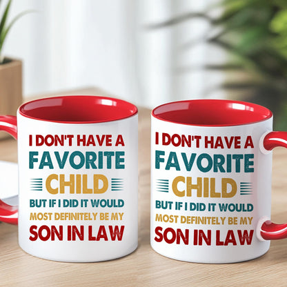 Mothers Day For Son In Law | Ceramic Coffee Mug | Father's Day Gift | Stylish Printed Design | Tea & Coffee Cup | 11oz | Red Two-Tone Design