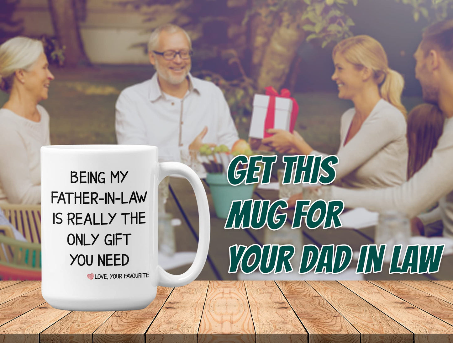 Father In Law | Ceramic Coffee Mug | Father's Day Gift | Stylish Printed Design | Tea & Coffee Cup | 11oz