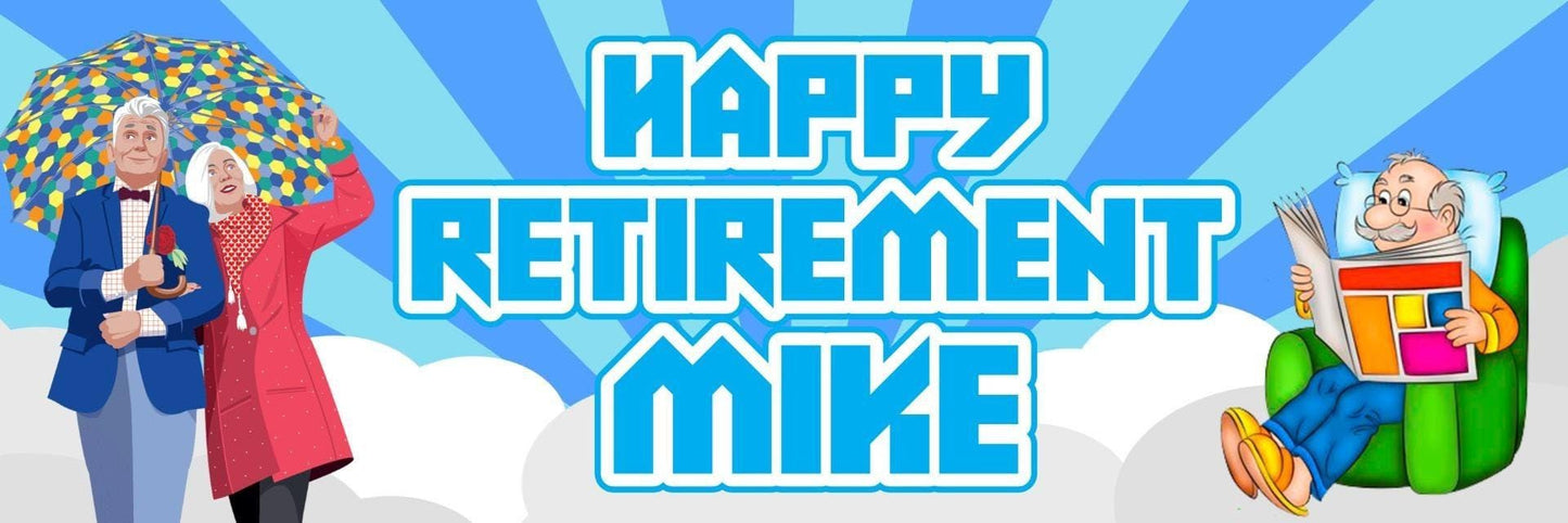 Personalised Retirement Party Banners: Custom Celebration Decorations (Set of 2)