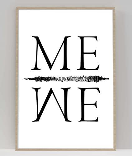 Me We Leadership Inspirational Positive Thoughts Words Poster Print Wall