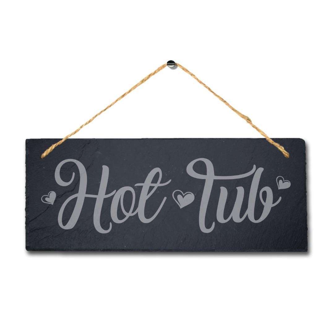 Hot Tub Love Laser Engraved Hanging Slate Pool Decor Ideal Gift Plaque Sign
