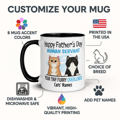 Father's Day Cat Personalized | Ceramic Coffee Mug | Father's Day Gift | Stylish Printed Design | Tea & Coffee Cup | 11oz | Black Two-Tone Design