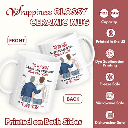 To My Son | Ceramic Coffee Mug | Father's Day Gift | Stylish Printed Design | Tea & Coffee Cup | 11oz