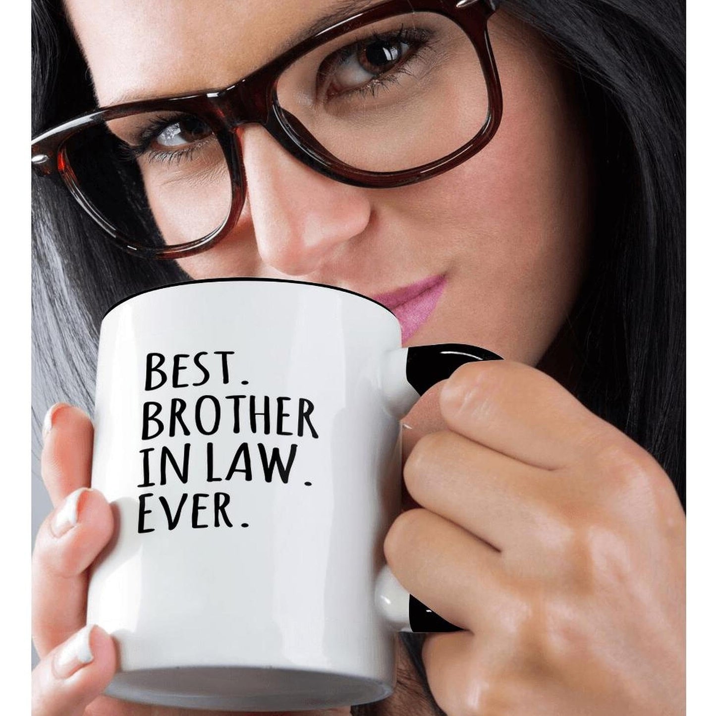 Best Brother in Law Ever | Ceramic Coffee Mug | Father's Day Gift | Stylish Printed Design | Tea & Coffee Cup | 11oz | Black Two-Tone Design