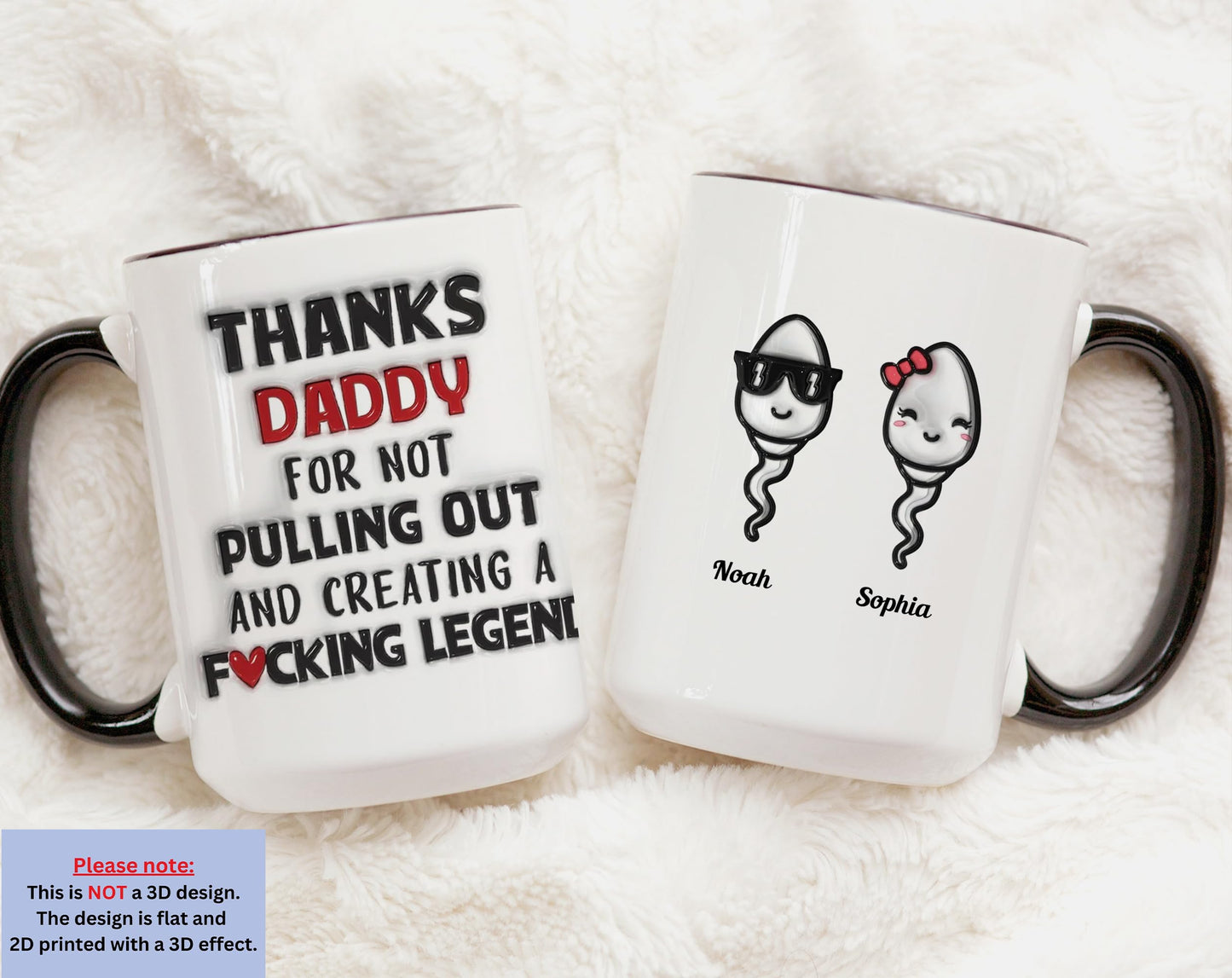 Funny | Ceramic Coffee Mug | Father's Day Gift | Stylish Printed Design | Tea & Coffee Cup | 11oz | Black Two-Tone Design
