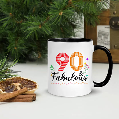 1936 90th for Women Men | Ceramic Coffee Mug | Father's Day Gift | Stylish Printed Design | Tea & Coffee Cup | 11oz | Black Two-Tone Design