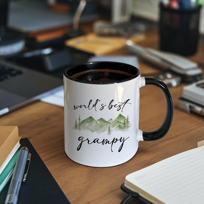 Grampy Coffee Mugs | Ceramic Coffee Mug | Father's Day Gift | Stylish Printed Design | Tea & Coffee Cup | 11oz | Black Two-Tone Design