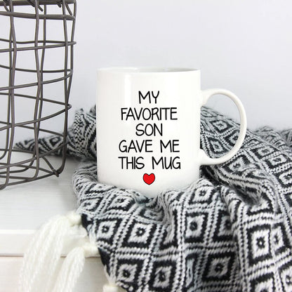 My Favorite Son Gave Me This | Ceramic Coffee Mug | Father's Day Gift | Stylish Printed Design | Tea & Coffee Cup | 11oz