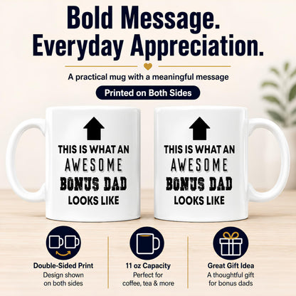 Step Dad | Ceramic Coffee Mug | Father's Day Gift | Stylish Printed Design | Tea & Coffee Cup | 11oz