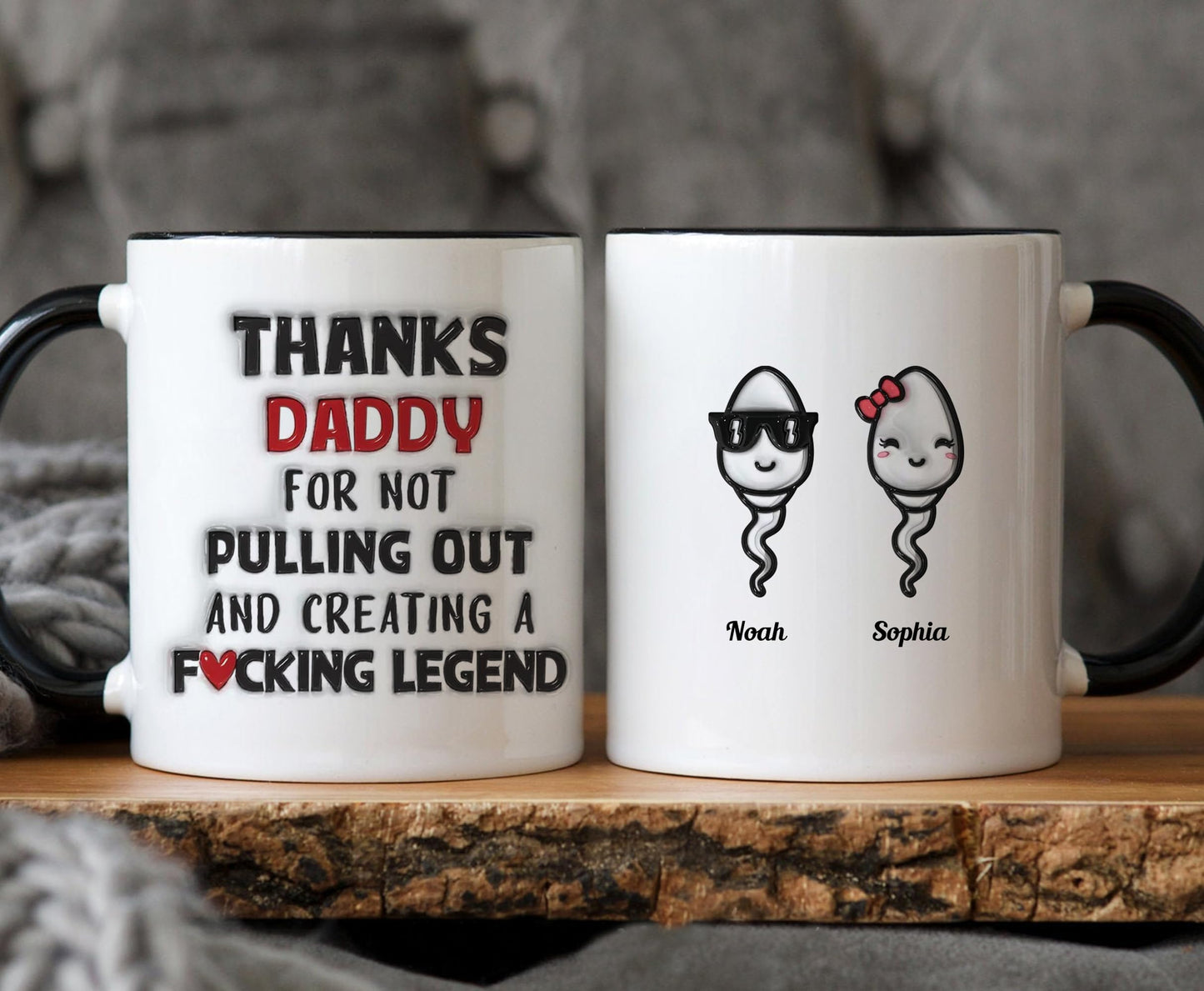 Funny | Ceramic Coffee Mug | Father's Day Gift | Stylish Printed Design | Tea & Coffee Cup | 11oz | Black Two-Tone Design