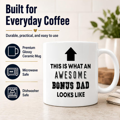 Step Dad | Ceramic Coffee Mug | Father's Day Gift | Stylish Printed Design | Tea & Coffee Cup | 11oz