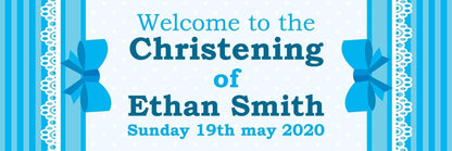 2x Personalised Christening Banner: Custom Party Decoration