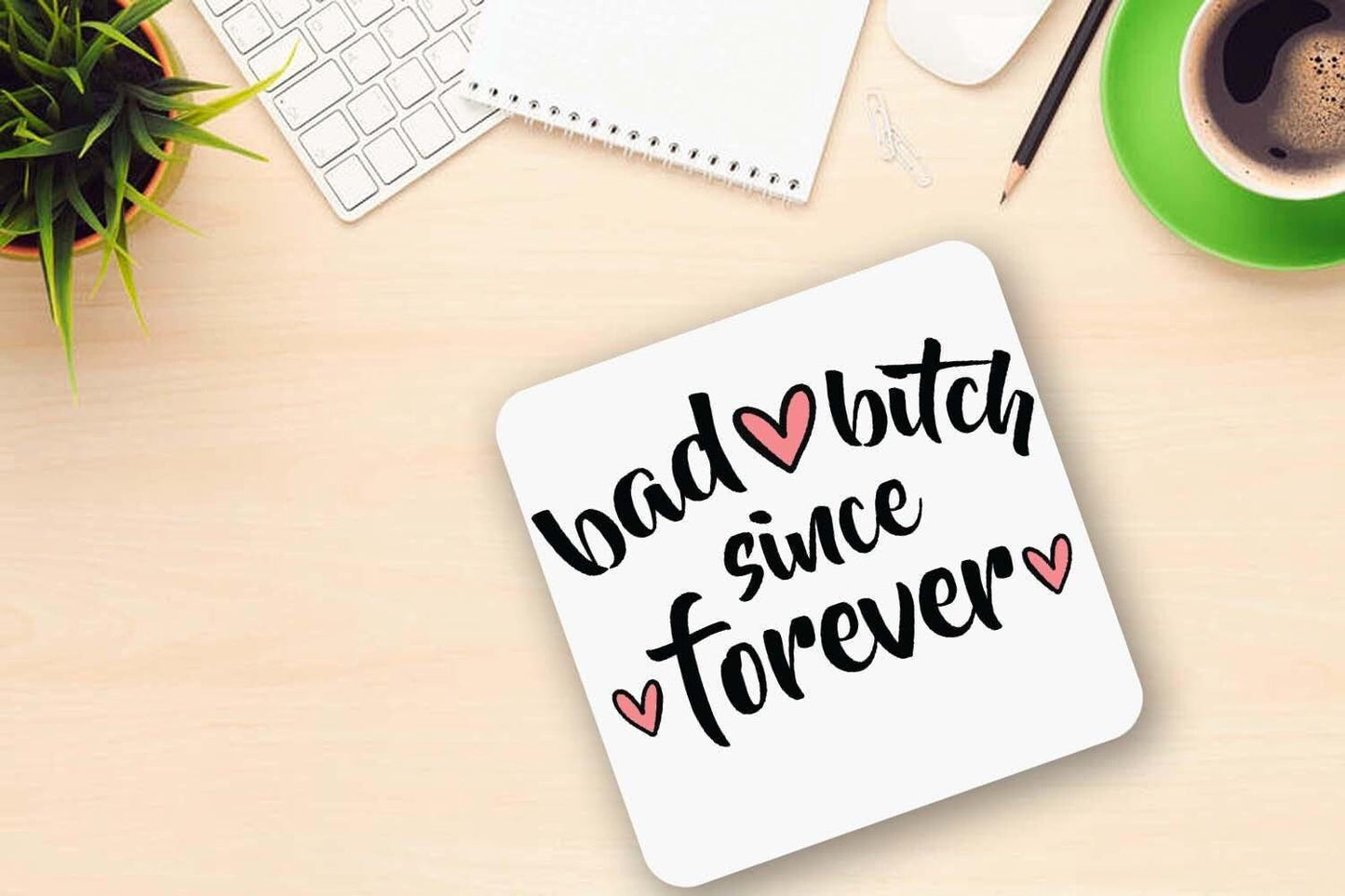 Bad Bitch Since Forever Funny Mug & Coaster Gift Set Novelty Funny Birthday Rude Gift