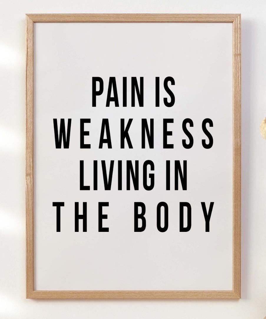 Pain Is Weakness Motivational Inspirational Positive Quote Poster Print Wall
