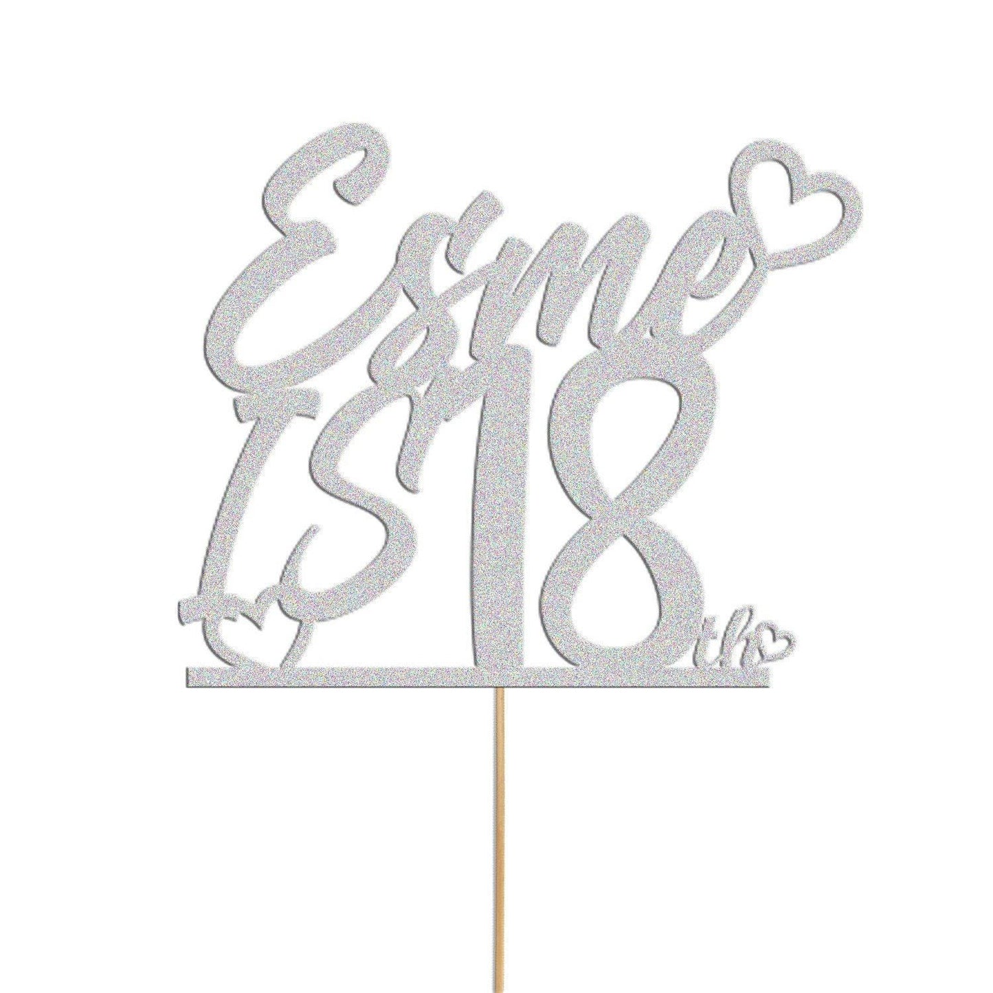 Personalised Glitter Cake Topper: Custom Name & Age