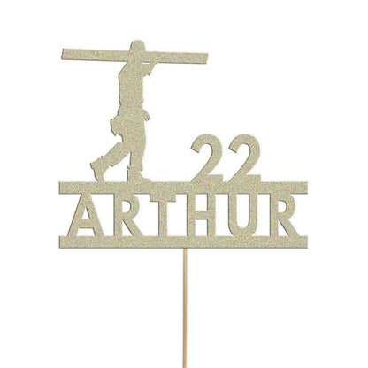 Personalised Construction Worker Cake Topper Custom Builder Cake Decoration Any Name Age