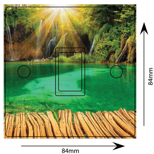Croatia Parks Lake Waterfall 3d Light Switch Sticker Cover Vinyl Skin Wall Decal