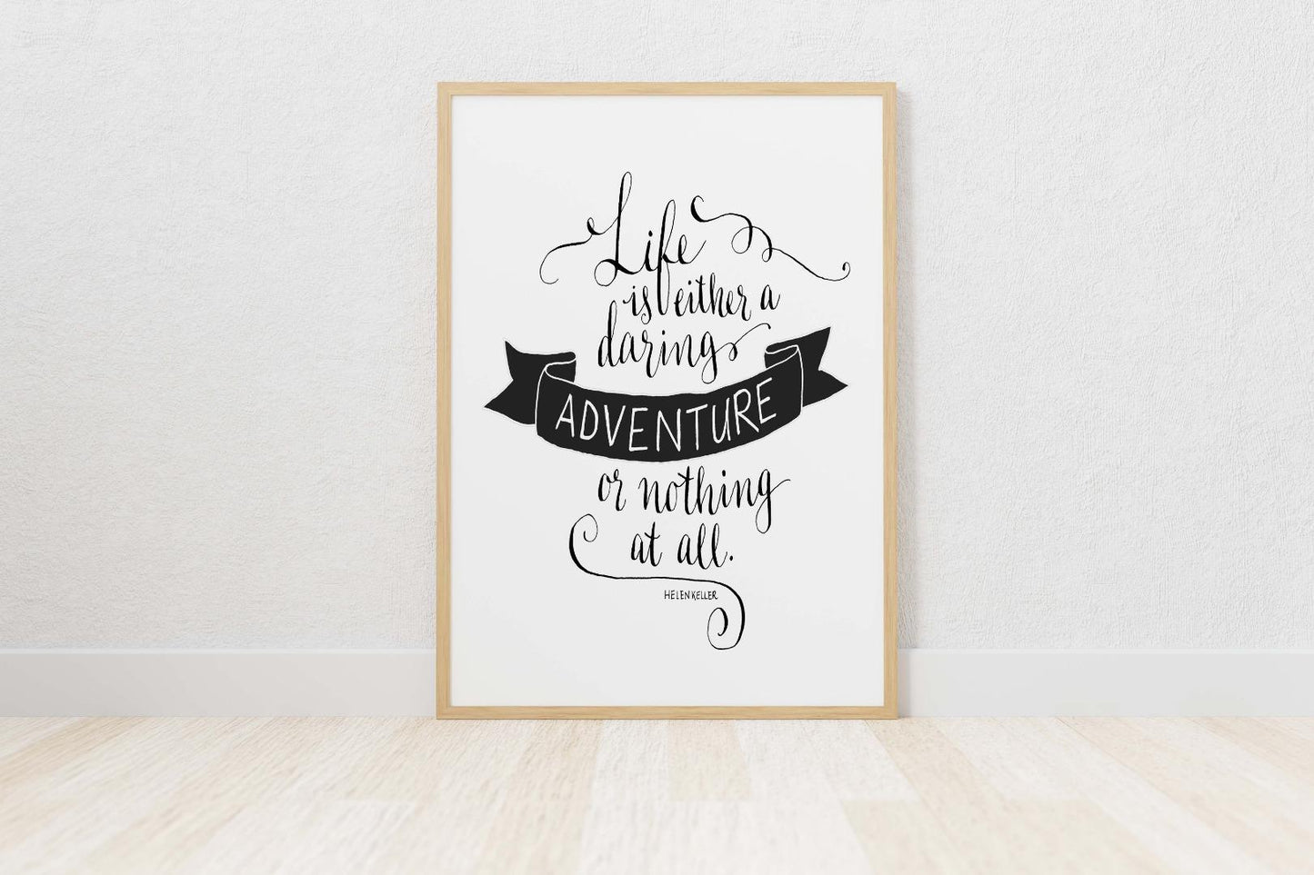 Life Is Either A Daring Adventure Positive Quote Life Poster Print Wall