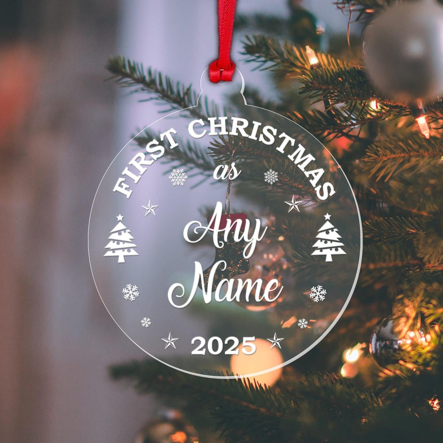 Personalised First Christmas Bauble Any Name New Baby 1st Xmas Decoration Gift