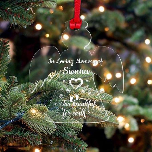 Personalised Name Baby Memorial Christmas Bauble Xmas Remembrance Child Loss Gift