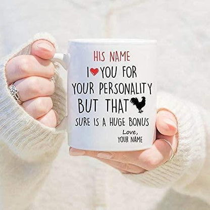 Personalised I Love You Mug: Funny Gift for Boyfriend Husband