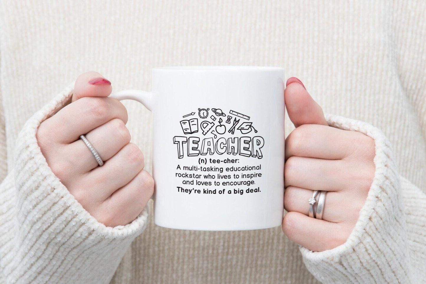 Teacher Rockstar Definition Ceramic Mug & Coaster Set