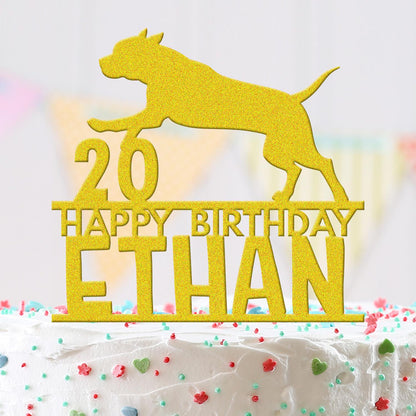 Personalised Acrylic Name Bull Dog Pet Lovers Animal Cake Topper Decoration Gift