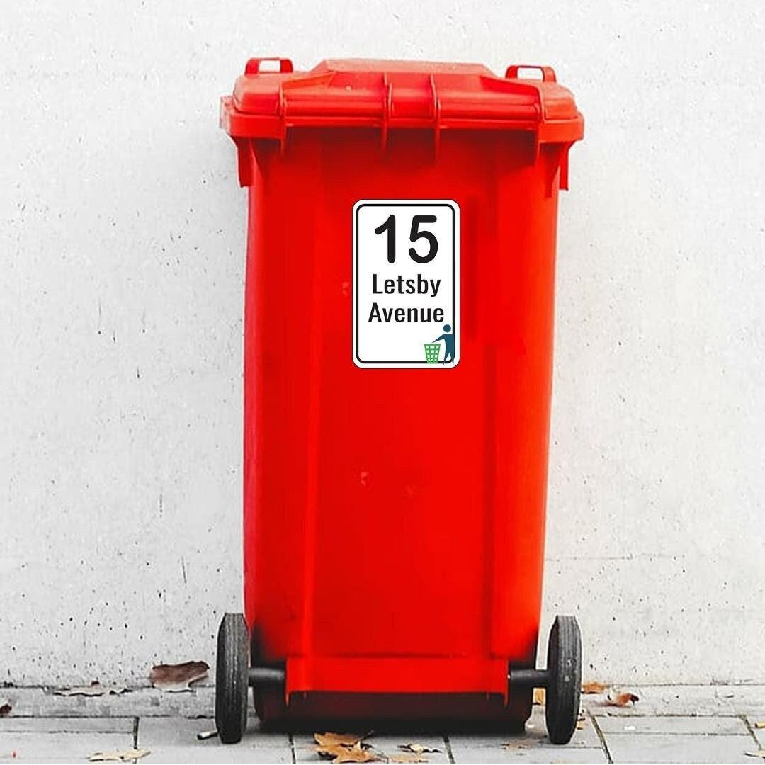 Personalized Wheelie Bin Sticker: Custom House Number & Street Name